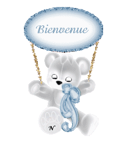 Gif animé bienvenue ourson blanc